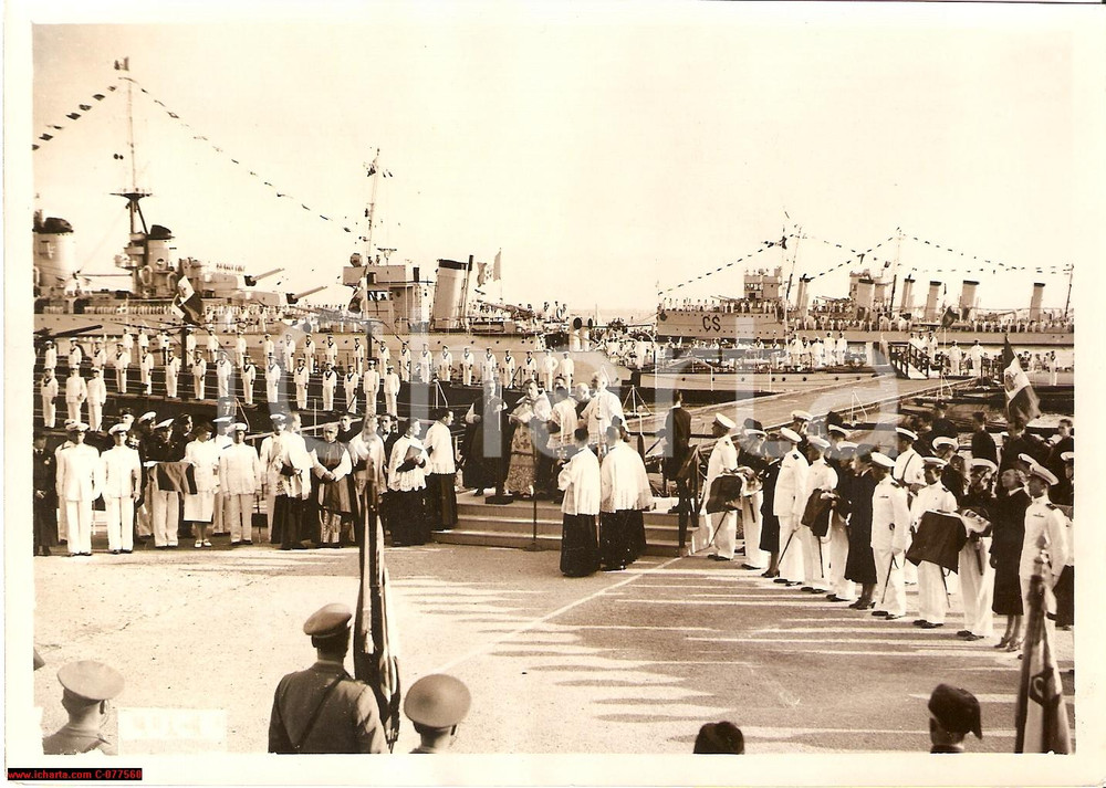 Fotografia d epoca originale 1938 Venezia Bacino S. Marco UnitÃ  Navali Regia Marina 1