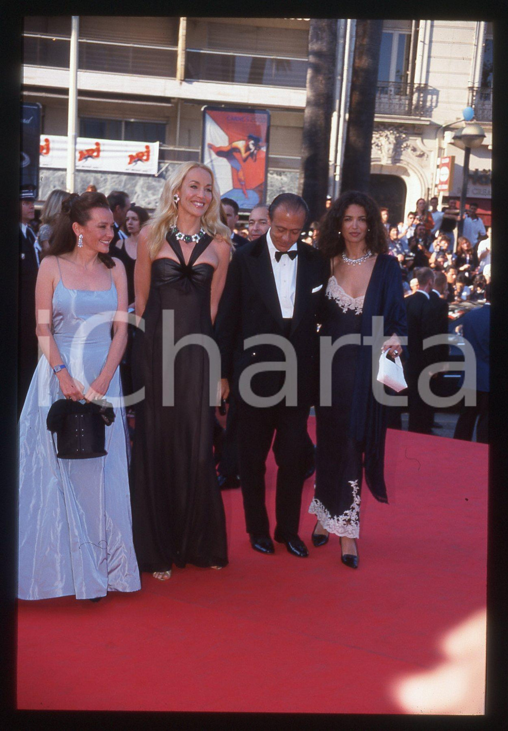 35mm vintage slide* 2000 CANNES Jerry HALL Afef JNIFEN al Festival del Cinema 2