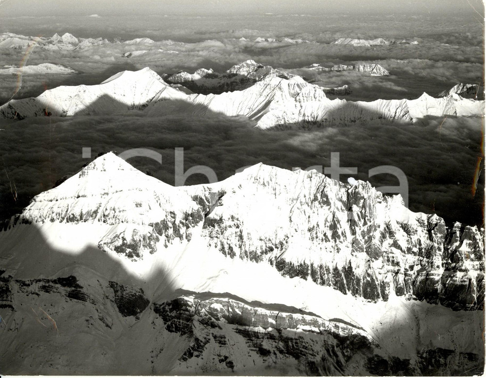Fotografia d epoca originale 1960 ca OBERLAND BERNESE CH Veduta con monti GROSSLOHNER, ALBRISTHORN e GSUR 1
