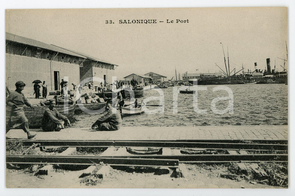 1900 ca SALONIQUE (GRÈCE) Le port - Carte postale FP NV  Cartolina d'epoca, non viaggiata.   GOOD/buono  Formato: FP originale e autentica 1
