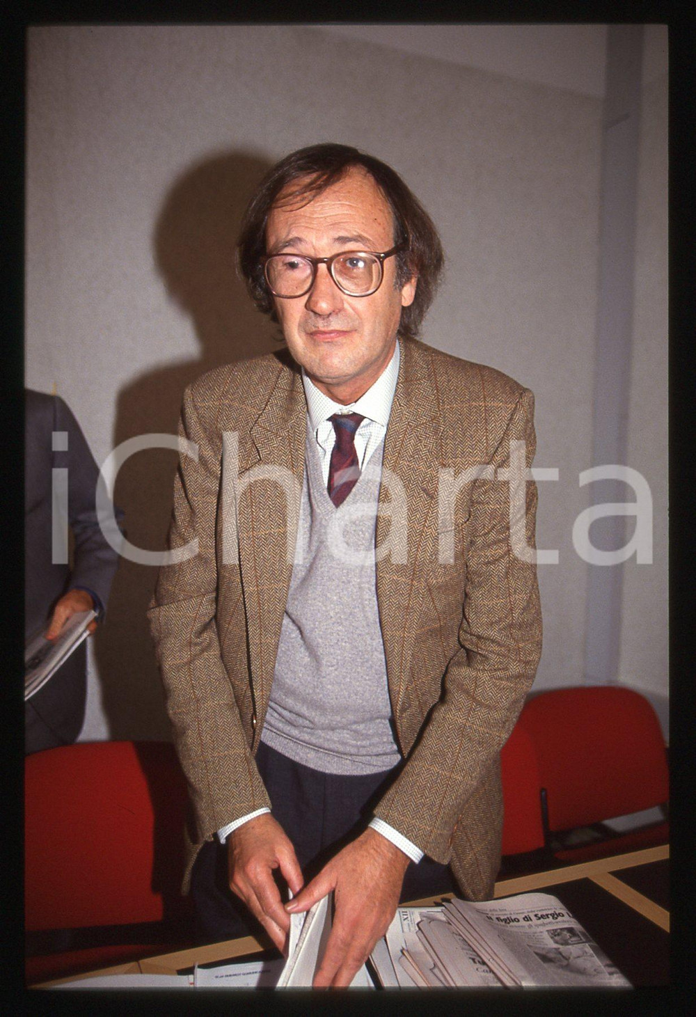 Fotografia d epoca originale 35mm vintage slide 1989 TORINO ? Nico ORENGO Ritratto dello scrittore 2 1