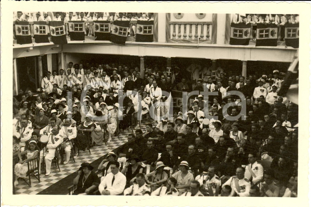 Fotografia d epoca originale 1933 MOGADISCIO Somalia Teatro ITALIA Celebrazioni per annuale Marcia su Roma 1