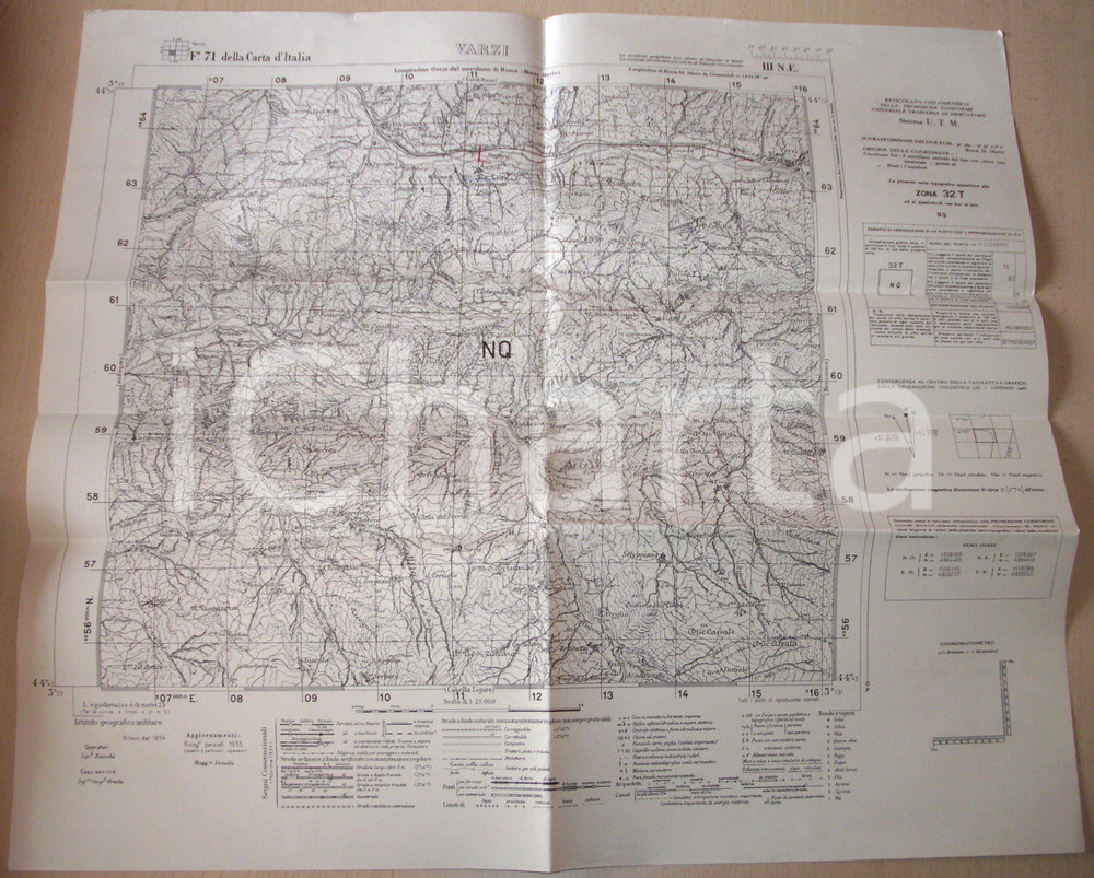 Mappa, planimetria storica 1950 ca VARZI (PV) Mappa territorio rilievi 1935 1