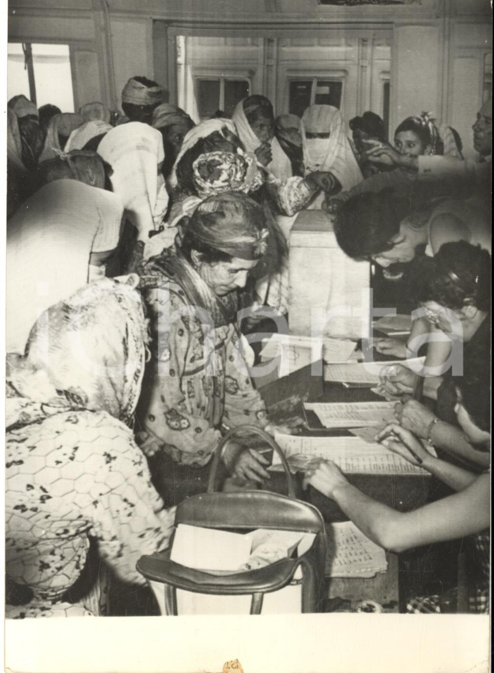 1960 DJEBAHIA (ALGERIE) Femmes musulmanes aux élections cantonales - Photo 13x18