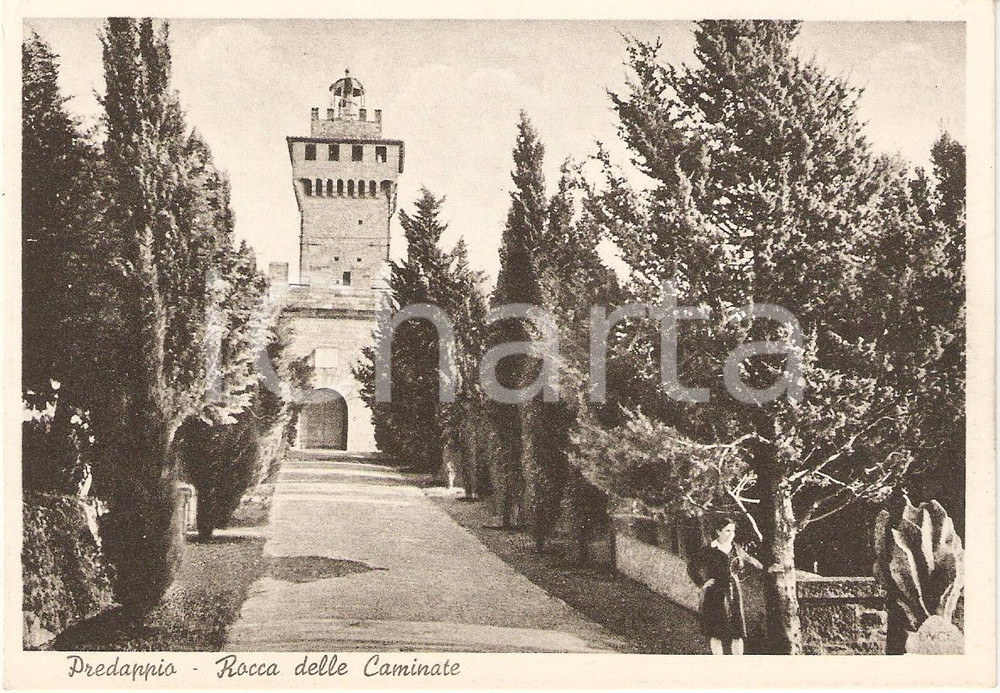 Cartolina originale da collezione 1950 ca PREDAPPIO Rocca delle Caminate Cartolina ANIMATA FG NV 1