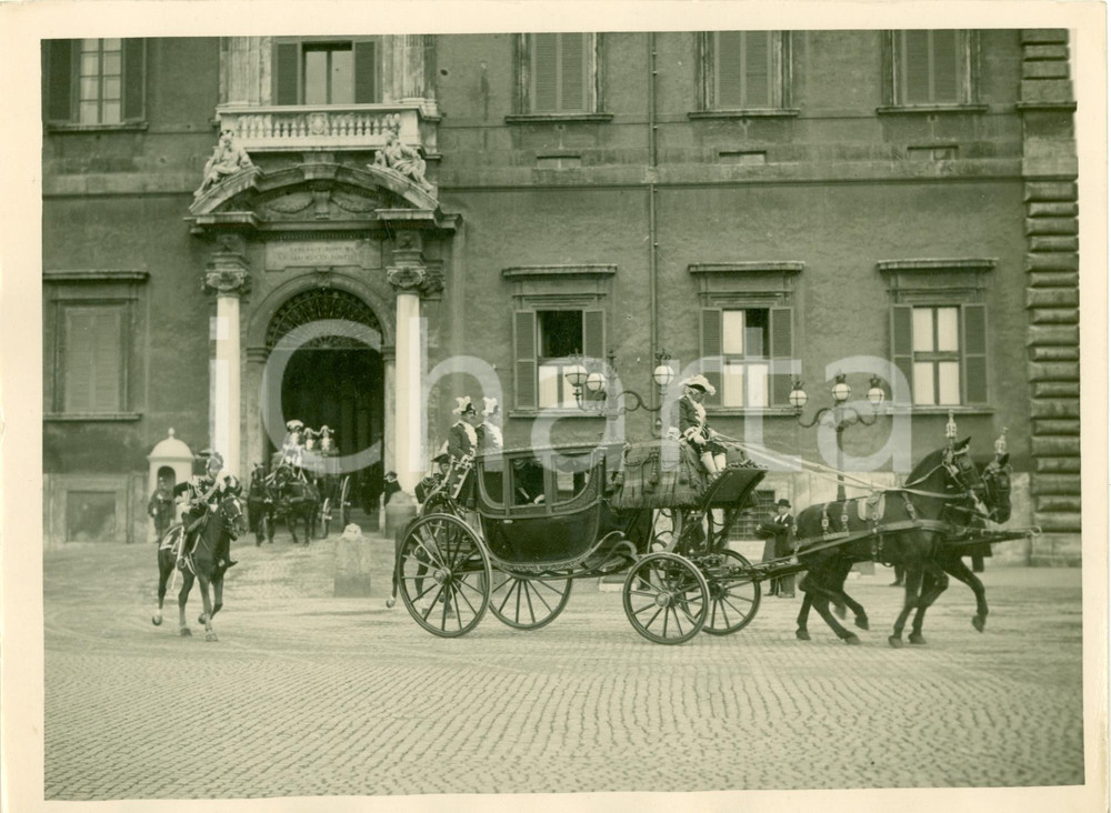 Fotografia d epoca originale 1929 ROMA Berline Camera Deputati escono dal QUIRINALE Fotografia 1