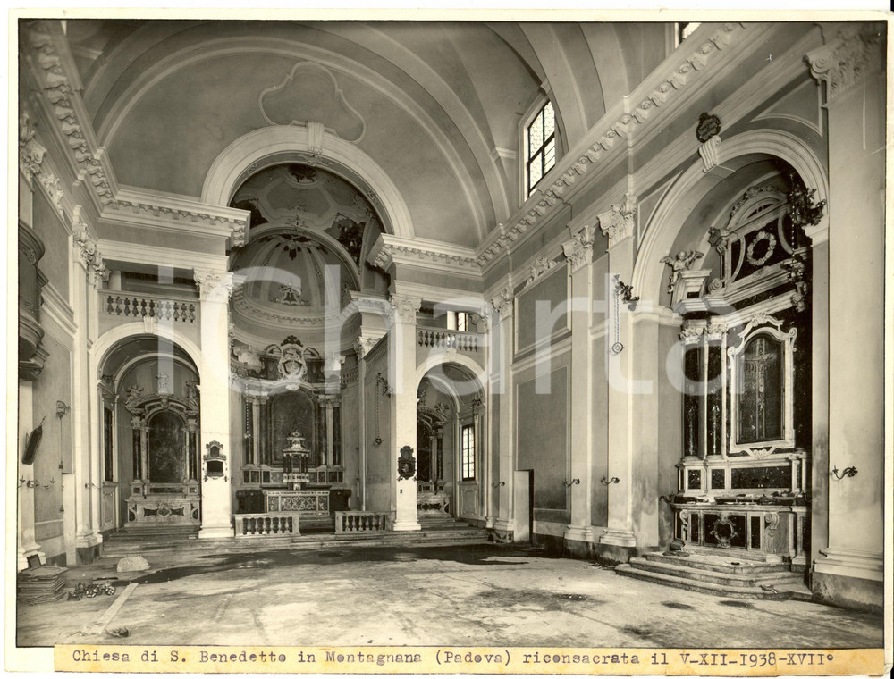 Fotografia d epoca originale 1939 MONTAGNANA PD Chiesa SAN BENEDETTO riconsacrata Fotografia 1