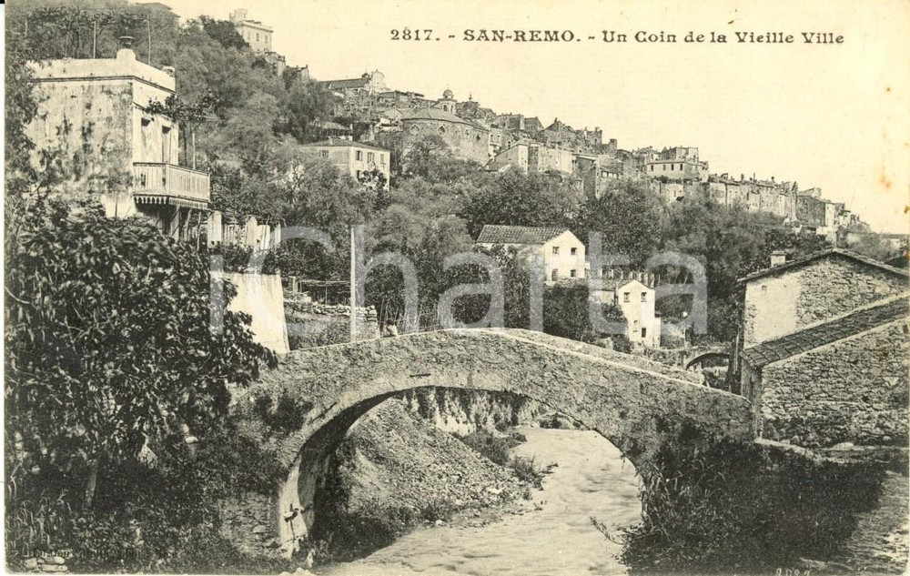 Cartolina originale da collezione 1939 SANREMO IM Un coin de la vieille ville Cartolina FP VG 1