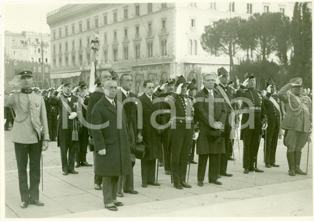 Fotografia d epoca originale 1928 ROMA Stato Maggiore nave scuola cilena BAQUEDANO Fotografia 1