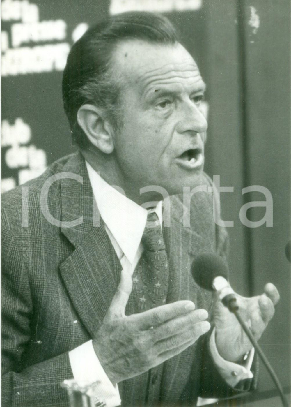 Fotografia d epoca originale 1980 PARIS Jean LECANUET invitato al Club de la Presse Fotografia 1