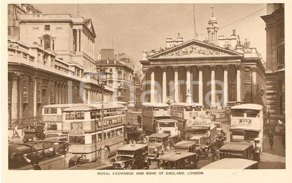 Cartolina originale da collezione 1925 LONDRA cartolina ROYAL EXCHARGE FP NV animata 1