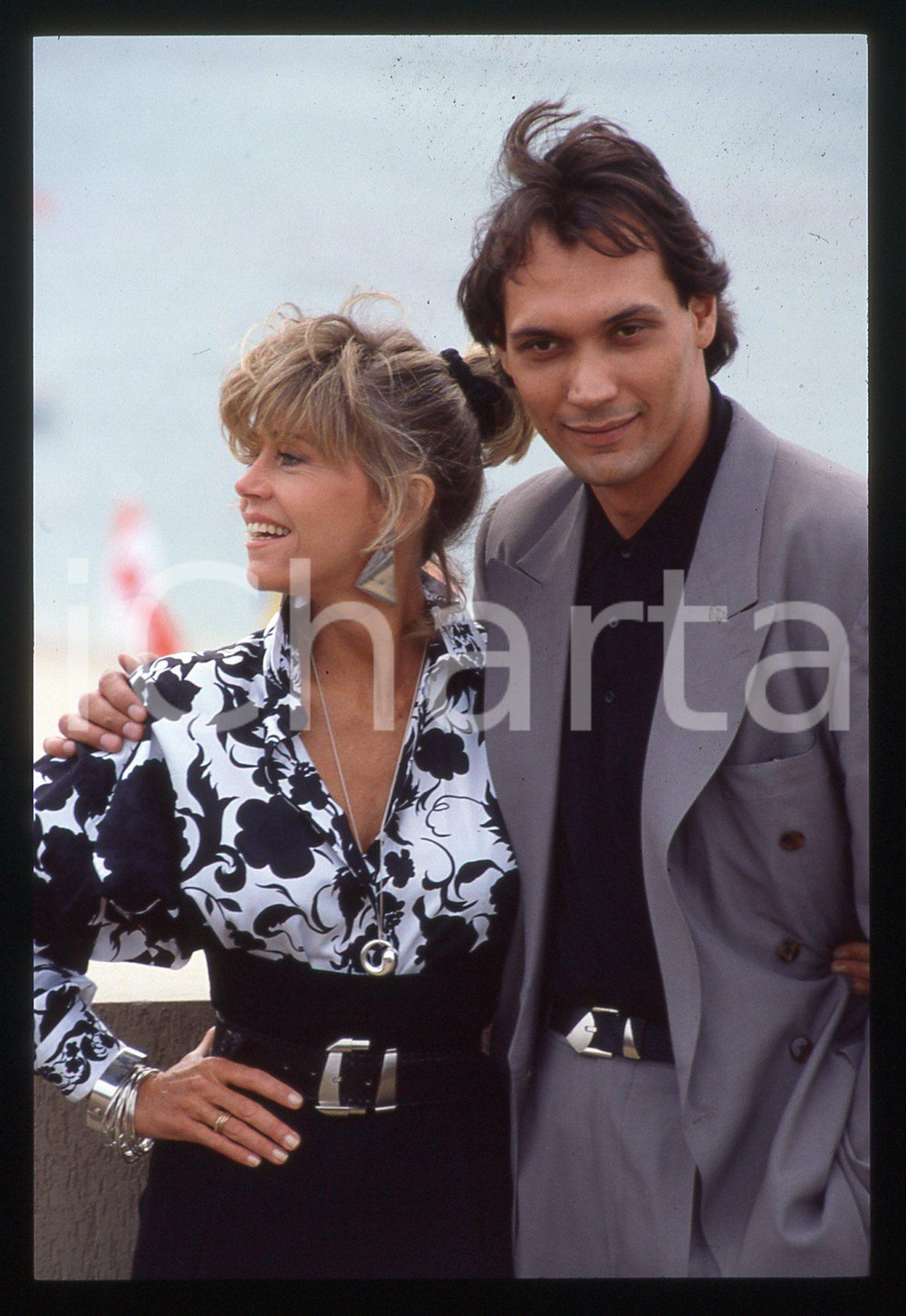 35mm vintage slide* 1989 FESTIVAL CANNES - Jane FONDA  Jimmy SMITS Ritratto 10