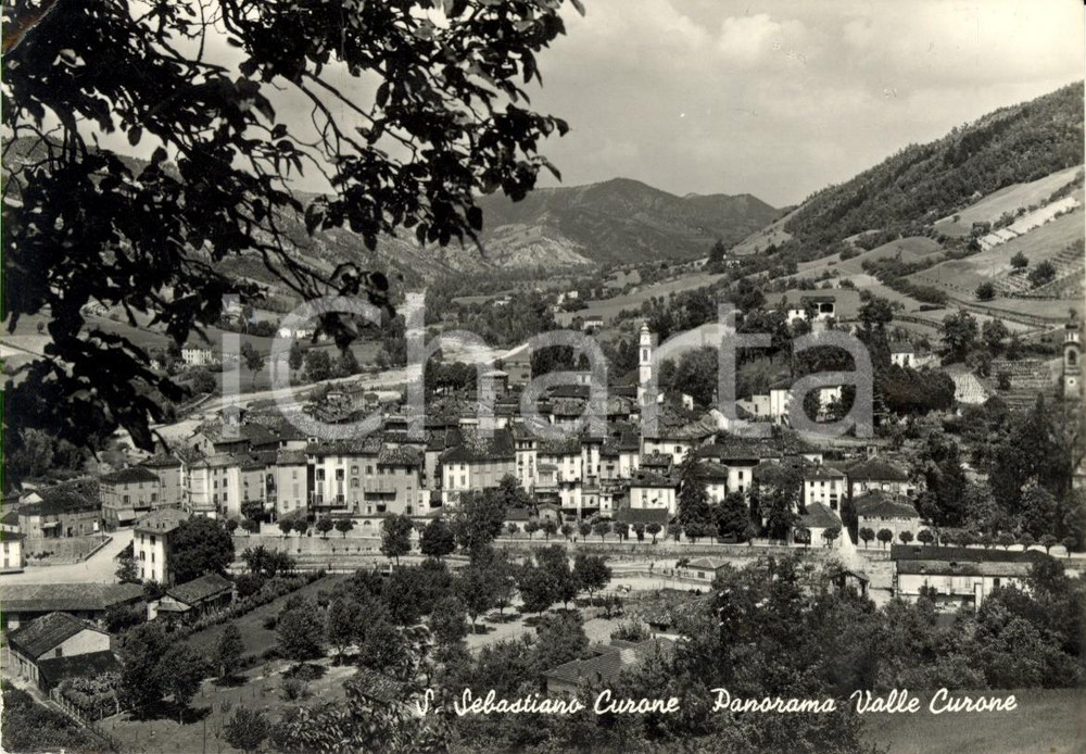 Cartolina originale da collezione 1952 SAN SEBASTIANO CURONE AL Panorama paese e valle CURONE Cartolina FG VG 1