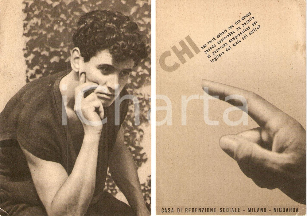 Cartolina originale da collezione 1950 ca MILANO Casa di redenzione sociale NIGUARDA *Cartoncino pubblicitario 1