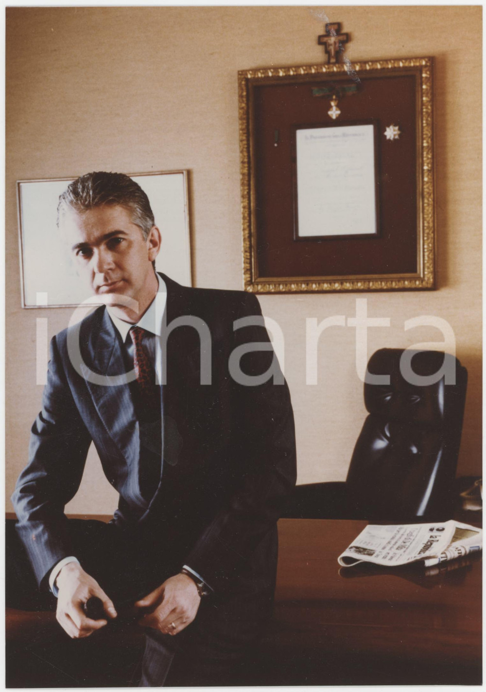 Fotografia d epoca originale 1990 ca ITALIA Francesco Claudio AVERNA Presidente GRUPPO AVERNA Foto 12x18 cm 1