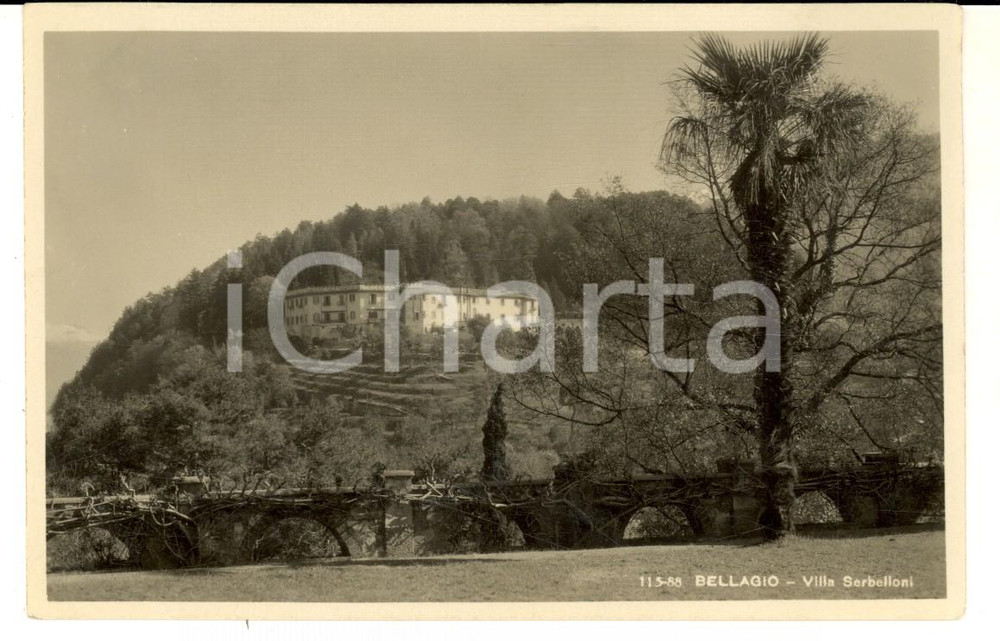 Cartolina originale da collezione 1930 ca BELLAGIO (CO) Veduta di VILLA SERBELLONI *Cartolina FP NV 1