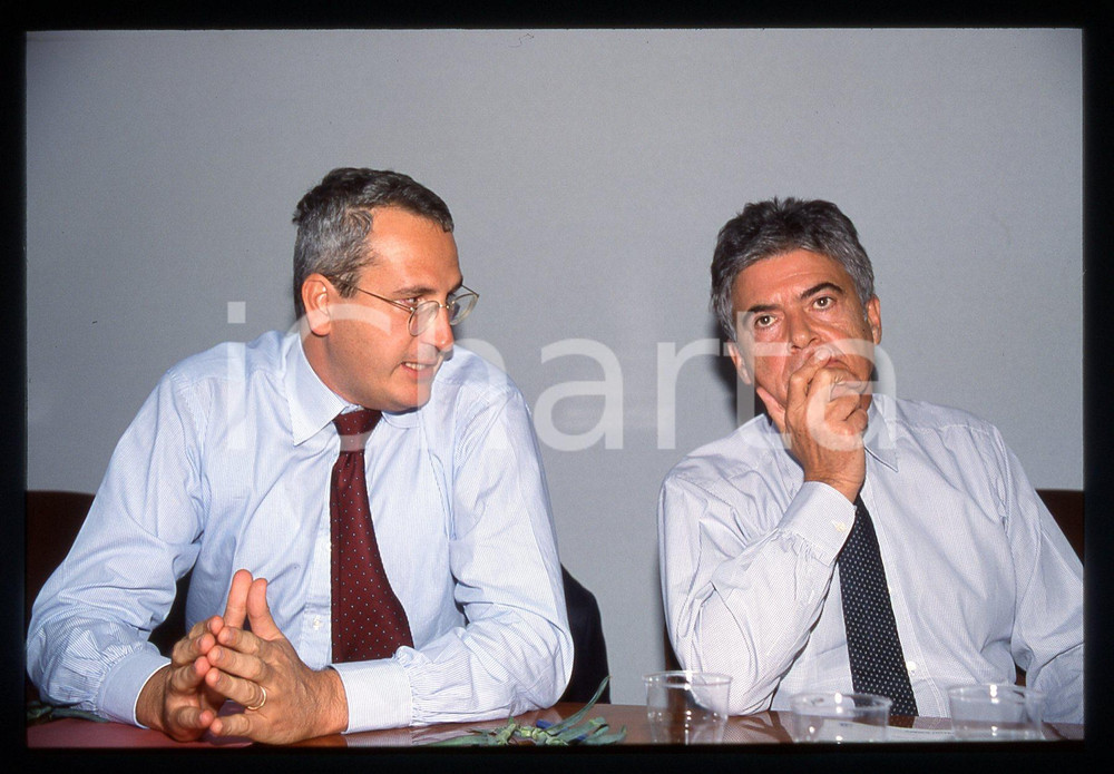 Fotografia d epoca originale 35mm vintage slide 2000 MILANO Claudio MARTELLI Bobo CRAXI 2 1