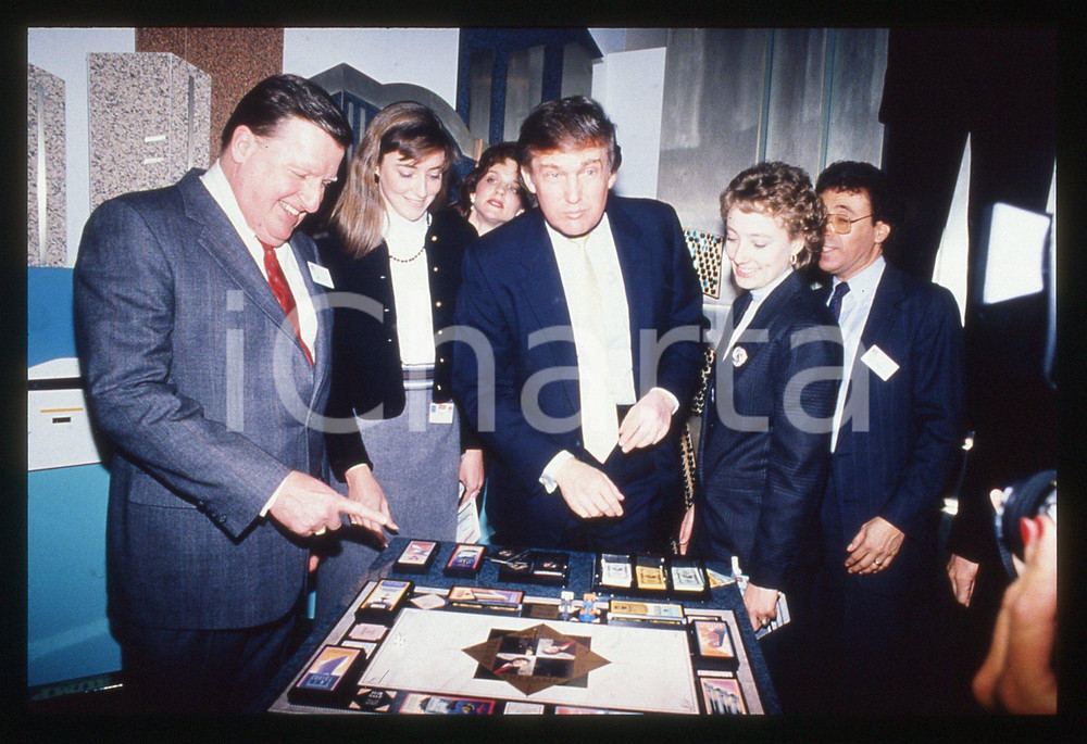 35mm vintage slide* 1989 NEW YORK Donald TRUMP unveils board game TRUMP THE GAME