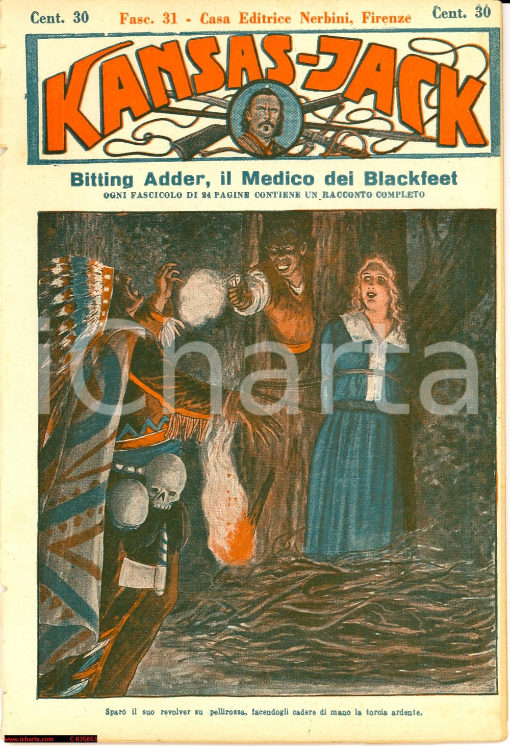 Giornale, rivista storica 1936 KANSAS JACK Bitting Adder medico dei blackfeet Fascicolo 1