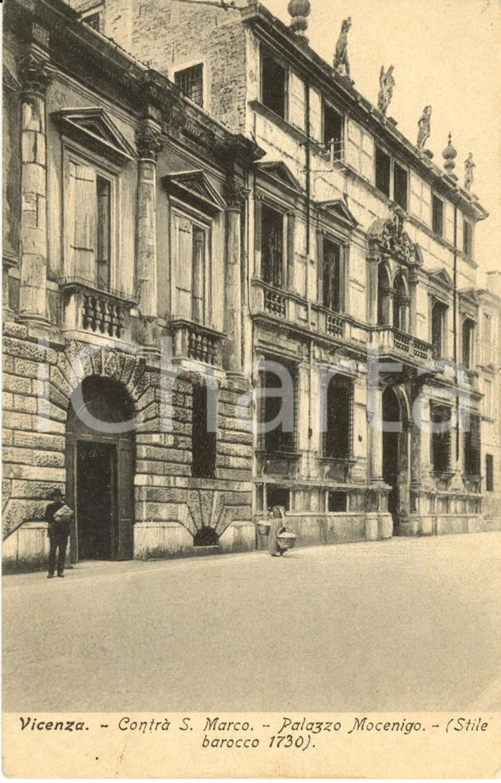 Cartolina originale da collezione 1915 ca VICENZA Palazzo MOCENIGO in contrÃ  SAN MARCO *Cartolina animata FP NV 1