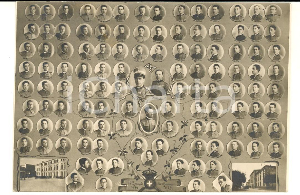 Fotografia d epoca originale 1929 SCUOLA MILITARE CAMPOBASSO Allievi fanteria Foto Luigi BENEVENTO 1