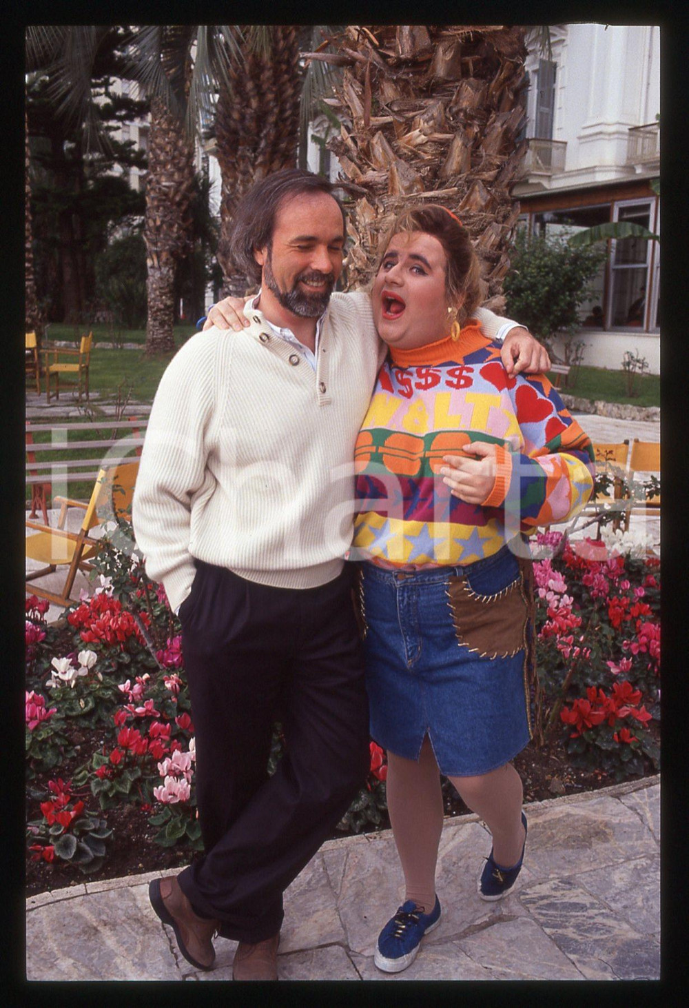 35mm vintage slide* 1992 STRISCIA LA NOTIZIA - Gianni FANTONI e Antonio RICCI 7