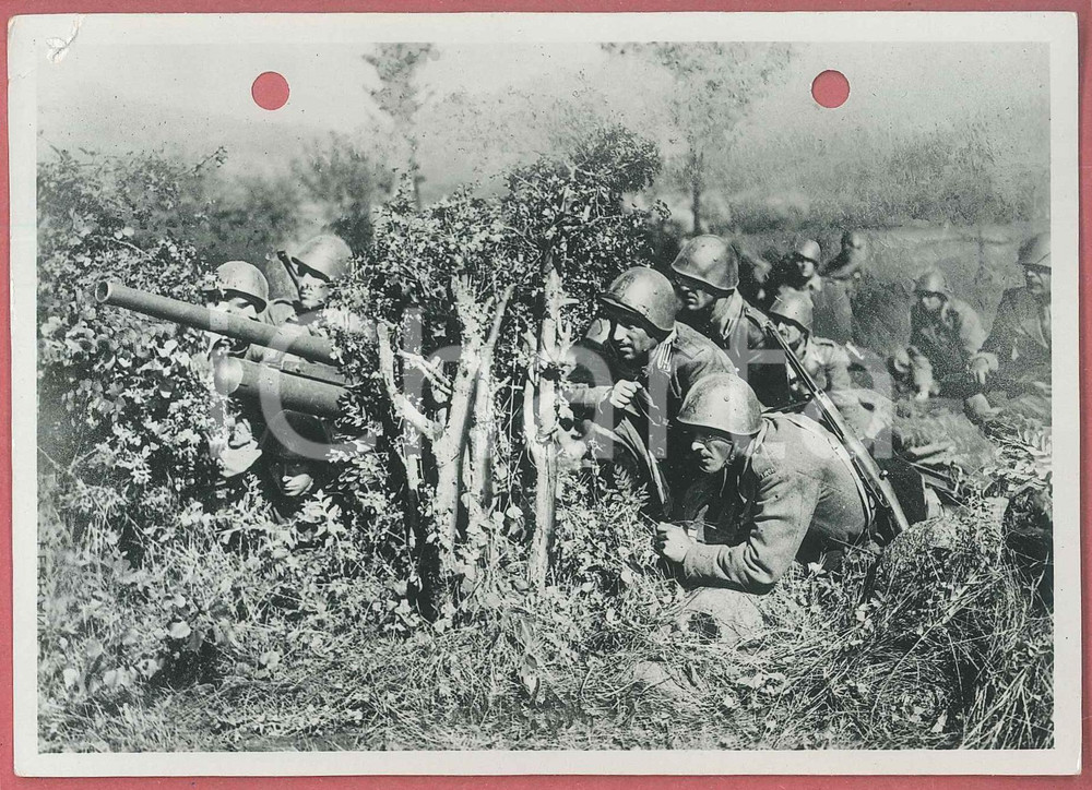 1940 WW2 Tiratori nascosti in postazione *Foto per cartolina ditta Paolo MARZARI