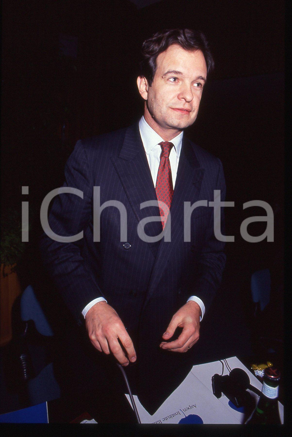 35mm vintage slide* 1991 MILANO James ELLES a un evento dell'ASPEN INSTITUTE (4)