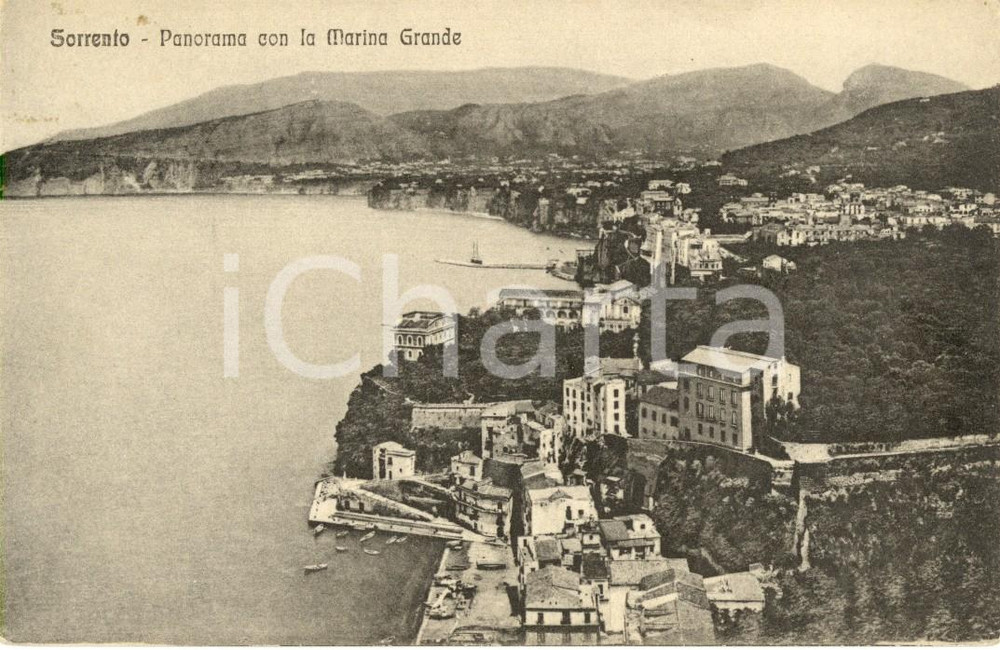 Cartolina originale da collezione 1920 ca SORRENTO NA Panorama di MARINA GRANDE Cartolina postale FP NV 1