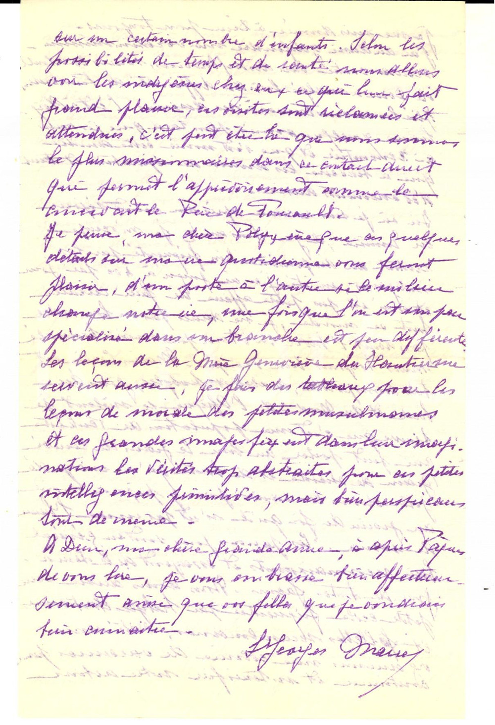 Manoscritto, lettera originale 1951 ALGERI Suor GEORGESMARIE e la sua scuola frequentata da musulmani Lettera 1