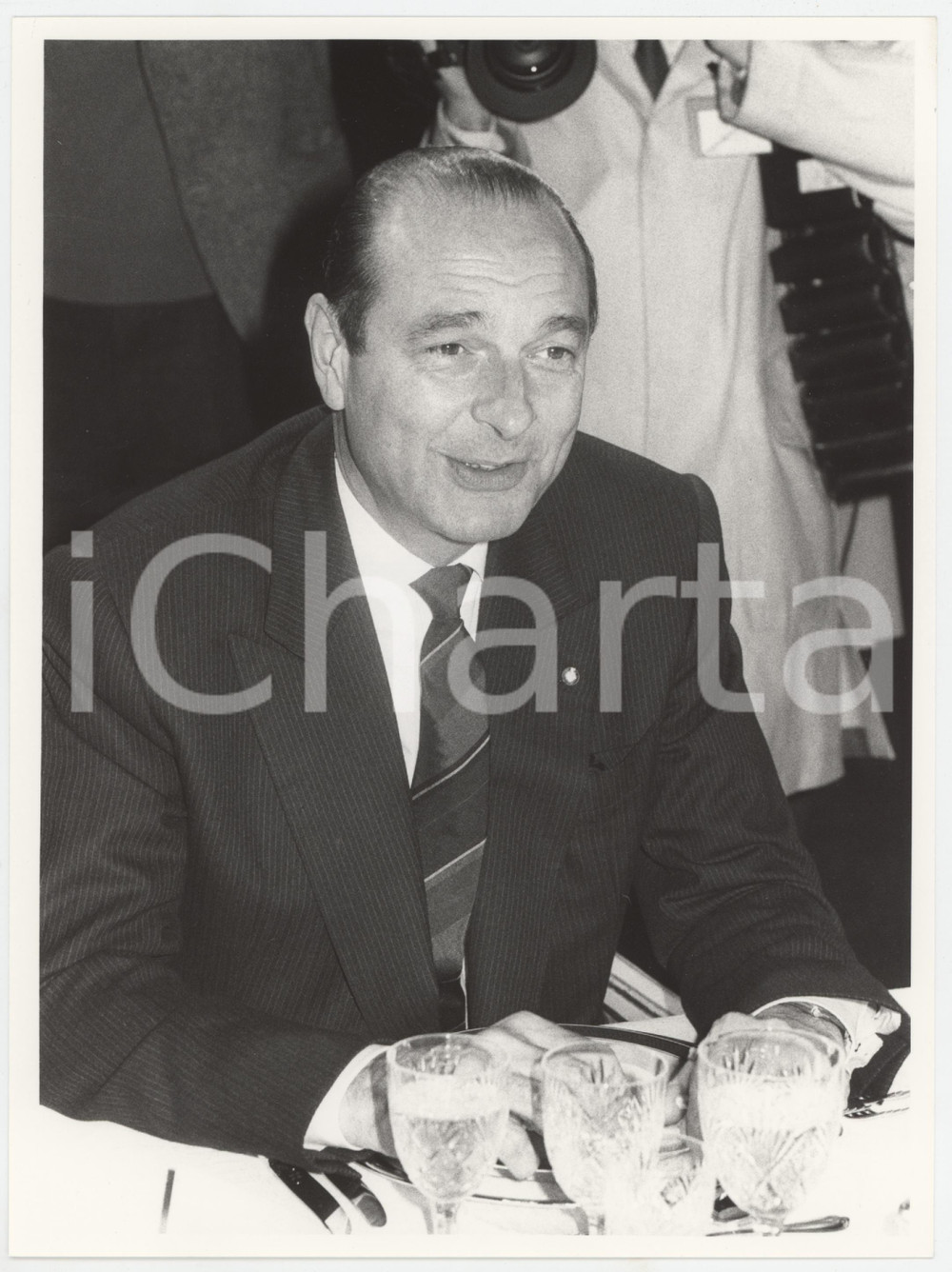 Fotografia d epoca originale 1986 MILANO Jacques CHIRAC in visita  Pranzo Foto 18x24 cm 1 1