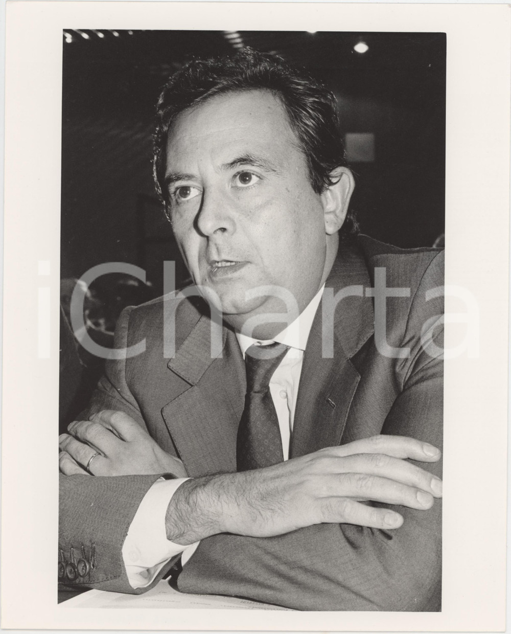 Fotografia d epoca originale 1985 ca CONFINDUSTRIA Carlo PATRUCCO Ritratto  Foto 18x24 cm 16 1
