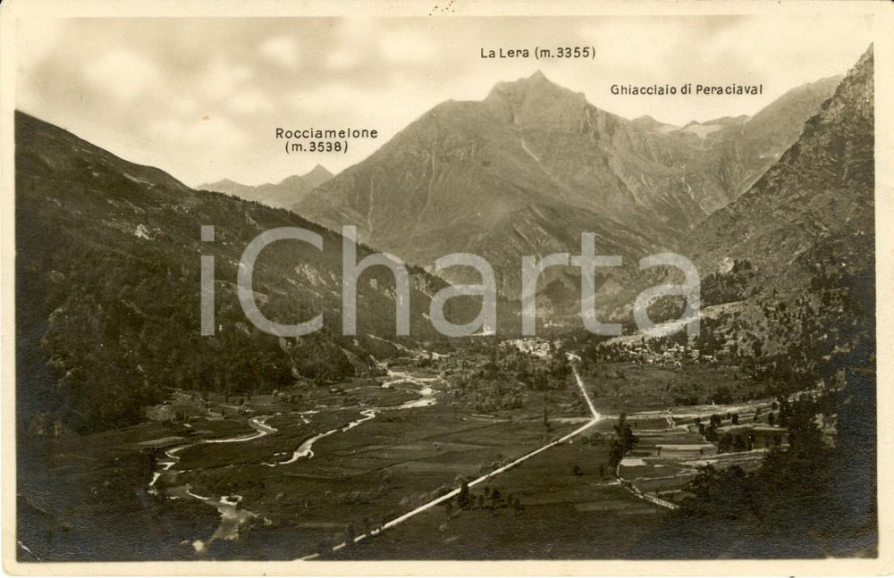 Cartolina originale da collezione 1930 ca USSEGLIO (TO) Valle di LANZO e ghiacciaio PERACIAVAL *Cartolina FP NV 1