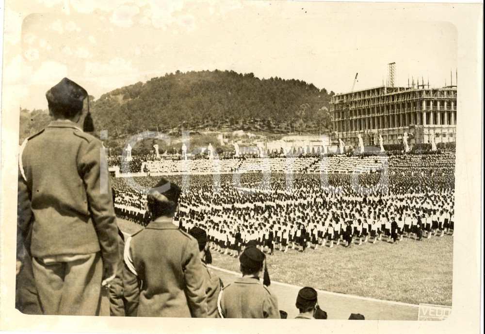 Fotografia d epoca originale 1940 ROMA Adunata forze giovanili allo STADIO DEI MARMI Fotografia 1
