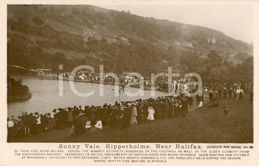1910 ca HIPPERHOLME (UK) Crowd at sunny vale pleasure gardens - Postcard FP NV  Cartolina postale d'epoca, non viaggiata ma con appunto manoscritto al verso.CONDIZIONI: FFORMATO: FP    originale e autentica 1