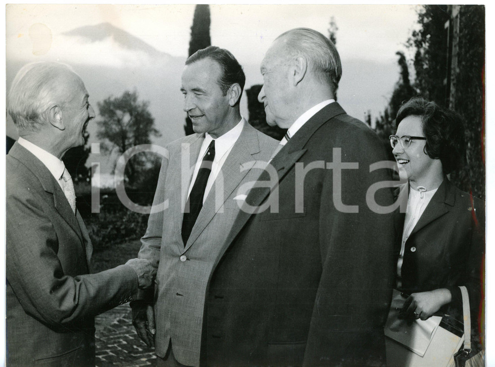 1959 GRIANTE DI CADENABBIA Antonio SEGNI riceve Konrad ADENAUER - Foto 24x18 cm