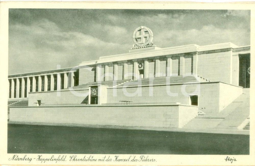 Cartolina originale da collezione 1938 NURNBERG DE Tribune dello ZEPPELINFELD nella LUITPOLDARENA Cartolina FP 1