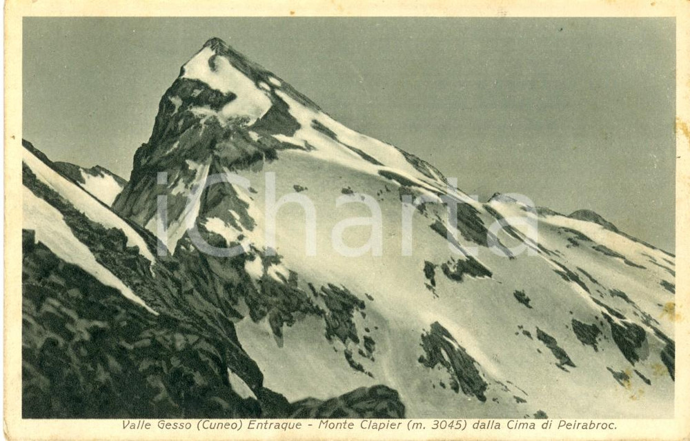 Cartolina originale da collezione 1933 ENTRACQUE CN VALLE GESSO Il monte CLAPIER dalla cima di PEIRABROC FP VG 1