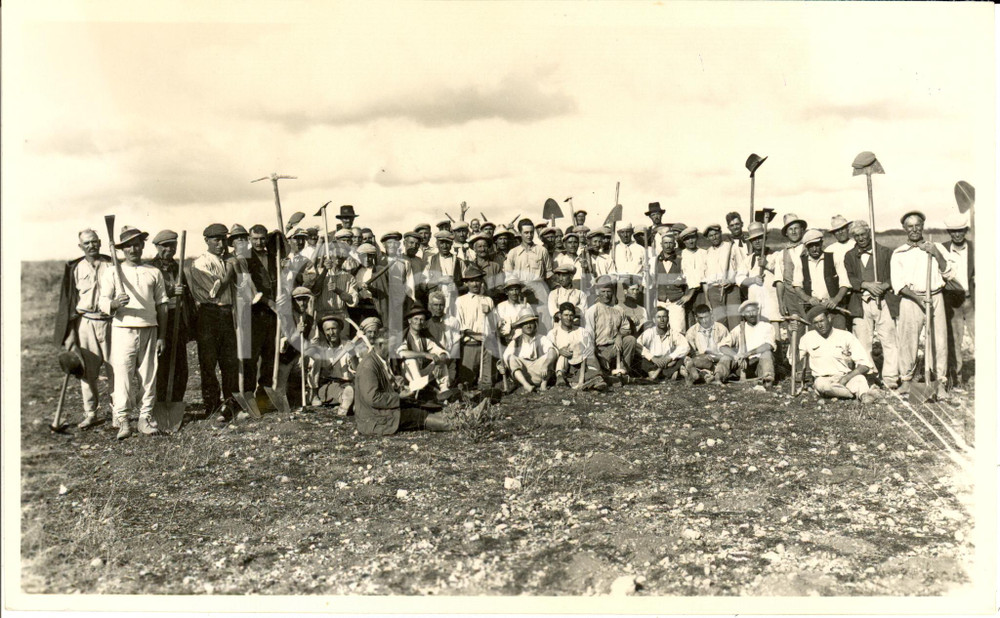 Fotografia d epoca originale 1933 CIRENAICA LIBIA Coloni radunati da Ente Colonizzazione Fotografia 1