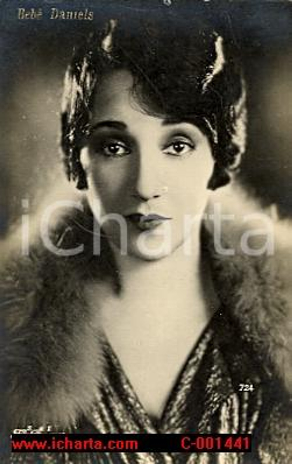 Cartolina originale da collezione 1925 ca CINEMA - BebÃ¨ DANIELS - Ritratto *Cartolina postale FP NV 1