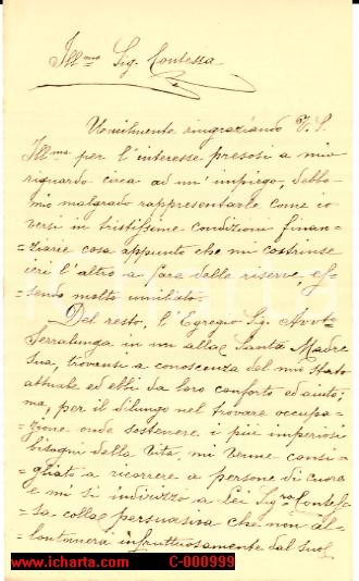 Documento originale, autentico 1897 MILANO Miseria commesso negoziante Domenico RODINA 1