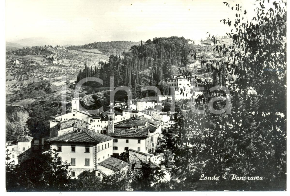 Cartolina originale da collezione 1969 LONDA (FI) Veduta panoramica del paese *Cartolina FG VG DANNEGGIATA 1
