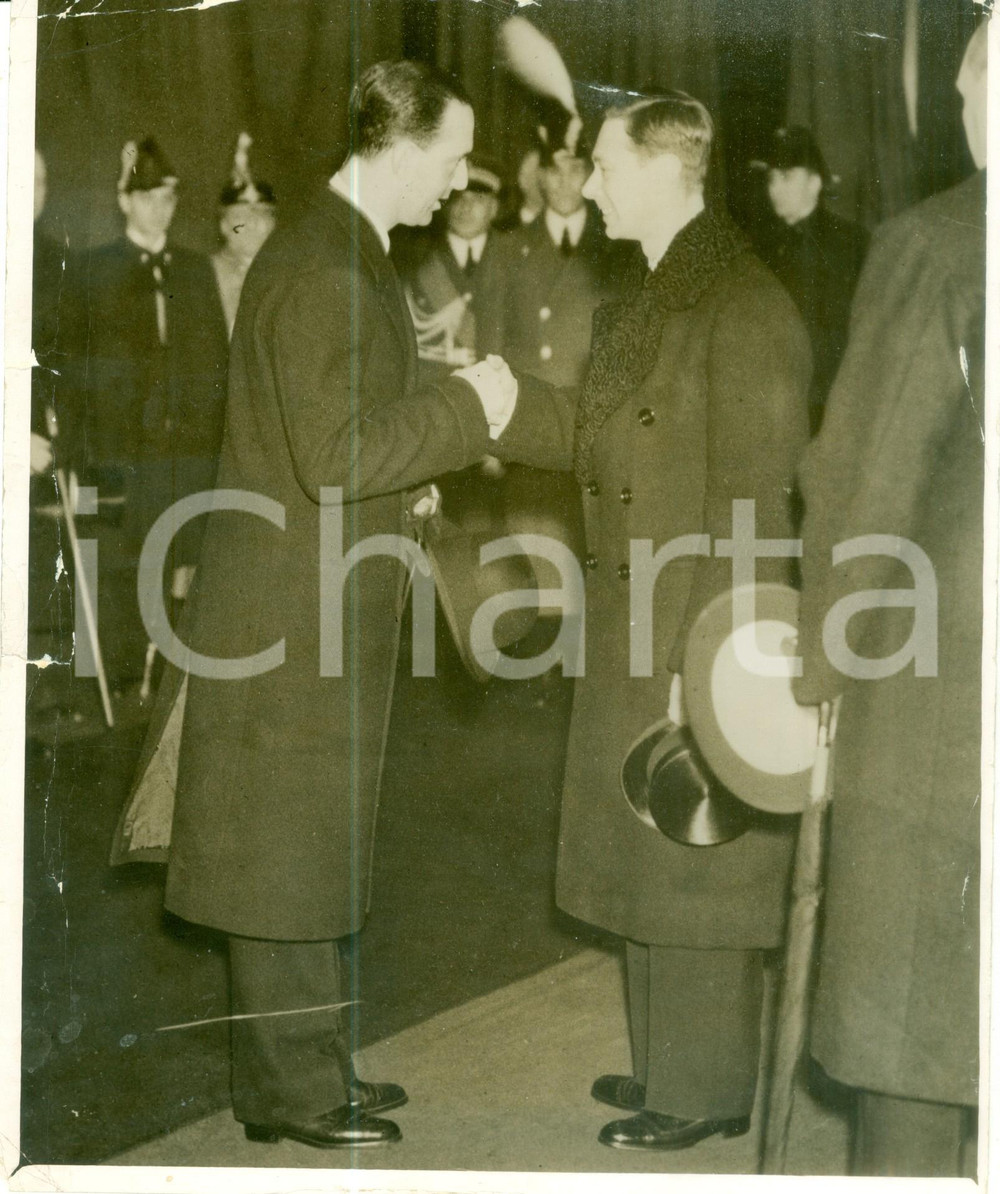 Fotografia d epoca originale 1936 LONDON Re Edoardo VIII con Umberto di Savoia  Foto DANNEGGIATA 20x24 1