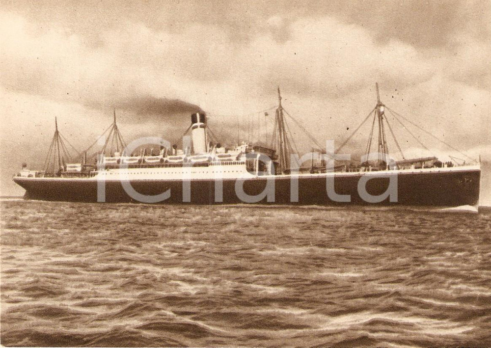 Cartolina originale da collezione 1955 ca MARINA MERCANTILE Piroscafo SANTA CRUZ Società navigazione ITALIA 1