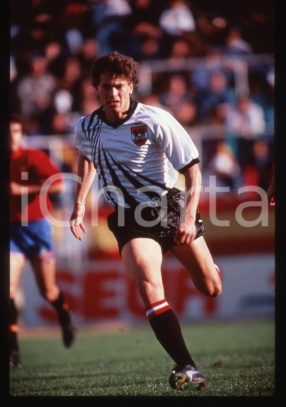 35mm vintage slide* 1990 MALAGA - CALCIO Toni POLSTER - SPAGNA vs AUSTRIA
