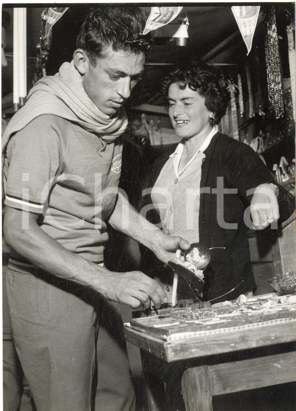 1956 CICLISMO GIRO D'ITALIA LIVORNO Aldo MOSER a passeggio *Foto 13x18 cm