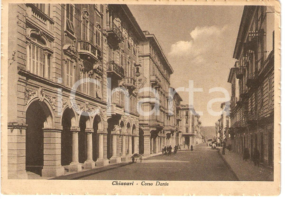 Cartolina originale da collezione 1948 CHIAVARI GE Veduta di CORSO DANTE Cartolina FG VG 1