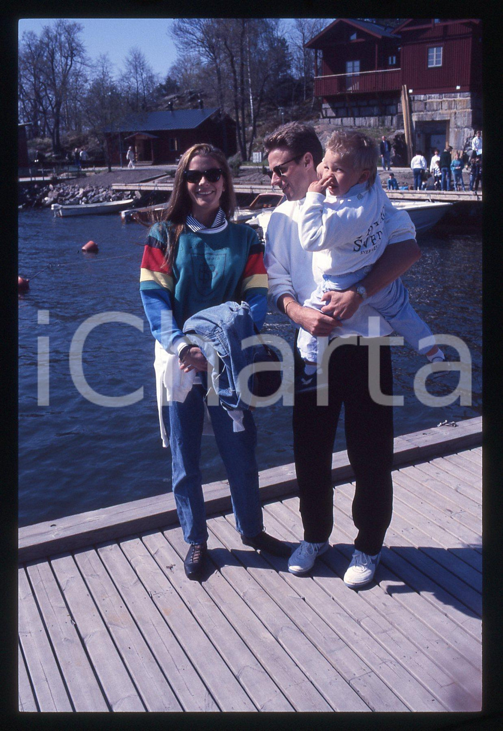 35mm vintage slide*1990ca SVEZIA - COSTUME Robin e Bjorn BORG Jannike BJORLING 2