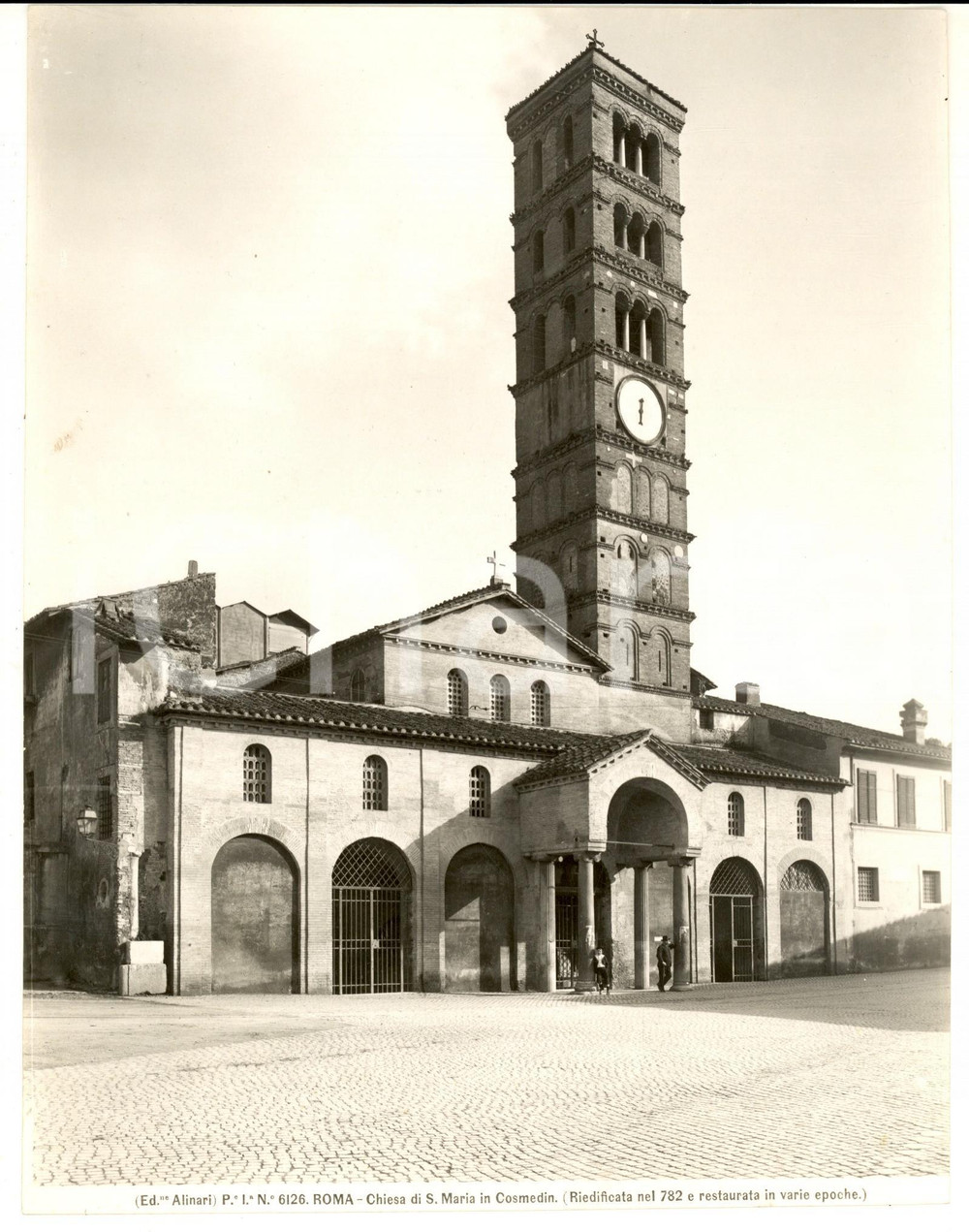 Fotografia d epoca originale 1930 ca ROMA Chiesa SANTA MARIA IN COSMEDIN Foto ALINARI 19 x 25 cm 1