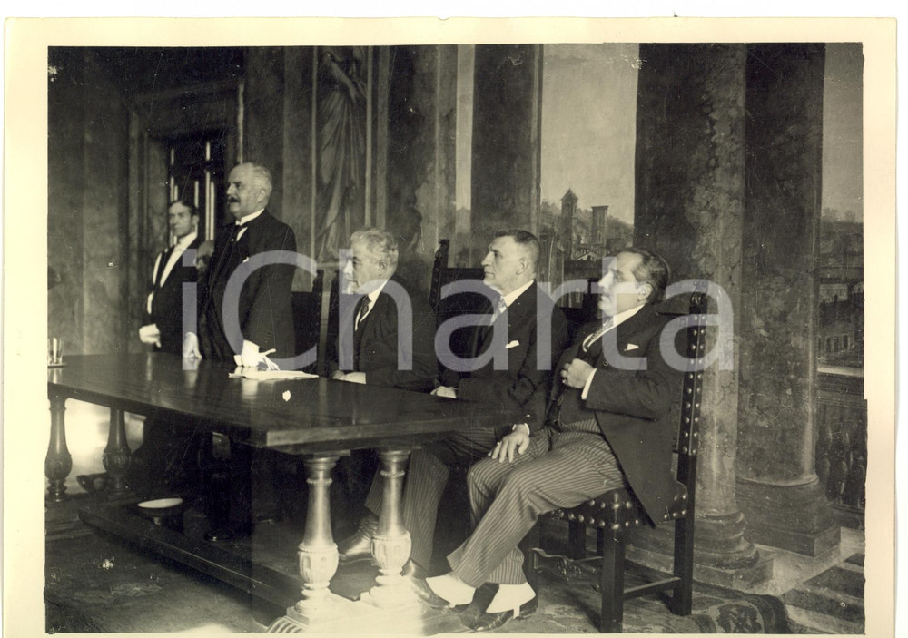 Fotografia d epoca originale 1930 ROMA ACCADEMIA D ITALIA Discorso Joseph de FONTENAY ambasciatore francese 1